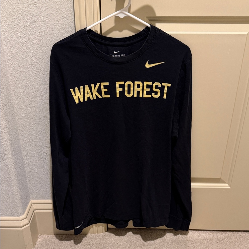 Nike Black and Gold Wake Forest Long Sleeve Tee large